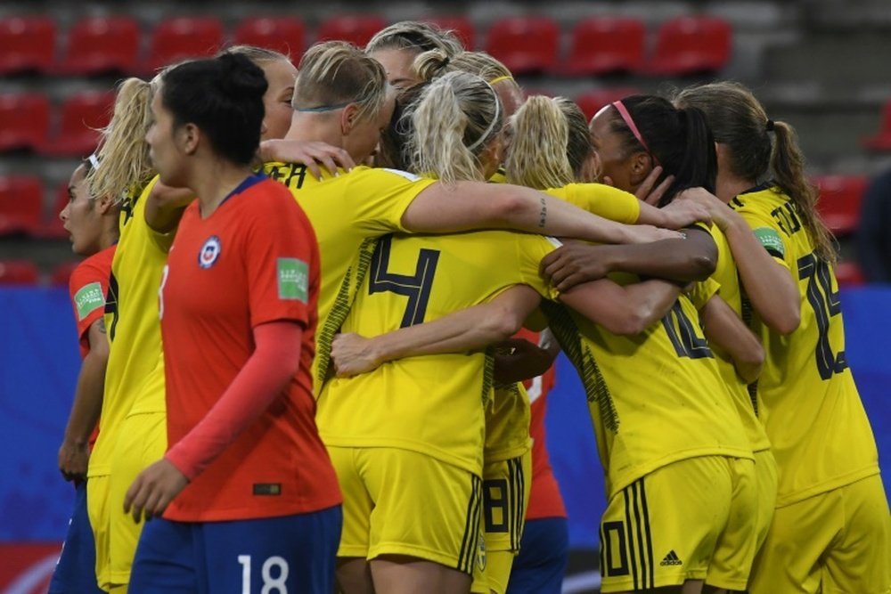 Sweden scored late on twice to defeat Chile. AFP
