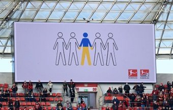 Bundesliga shows support for Ukraine. AFP