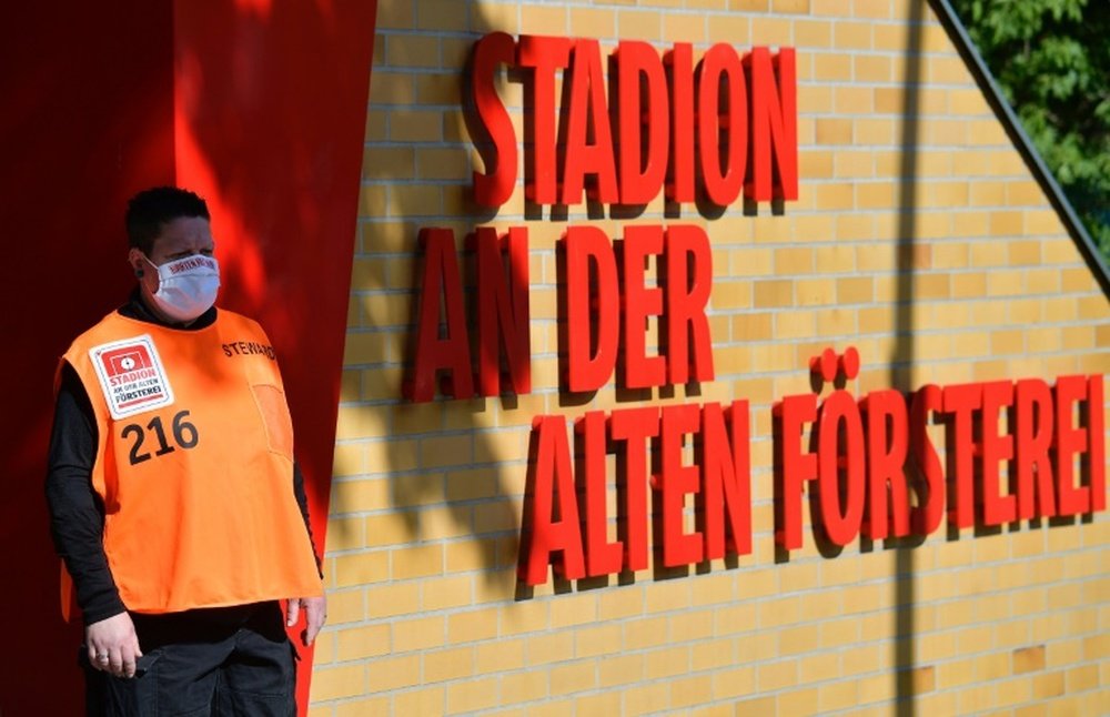 Everyone's temperature was checked ahead of Union Berlin v Bayern. AFP