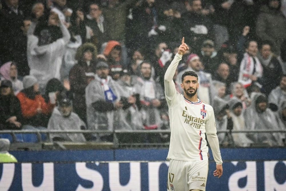 Benrahma sealed a permanent move from West Ham to French club Lyon. AFP