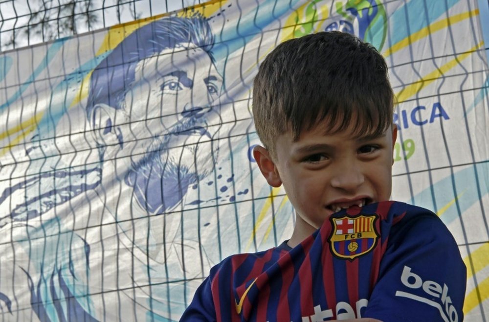 A Brazilian child shares his name with the Barcelona legend. AFP