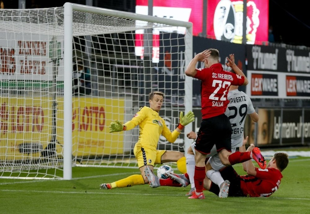 Kai Havertz made Bundesliga history with his goal away to Freiburg. AFP
