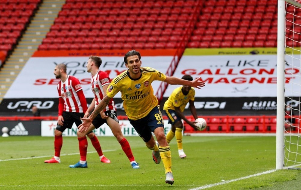Late goal by Ceballos sends Arsenal into FA Cup semi-finals. AFP