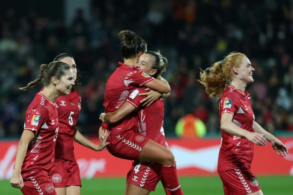Denmark snatched a victory in the dying seconds of the match. AFP