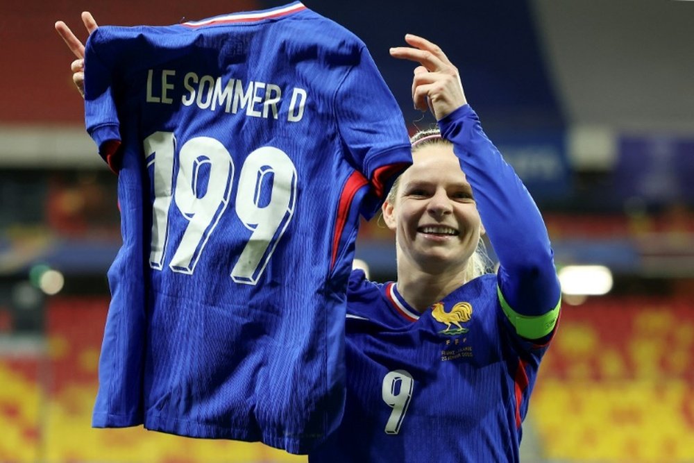 Eugenie Le Sommer earned a record 199th cap for France. AFP