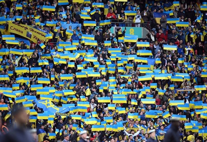 Ukraine fans gather for emotional Wembley match against England