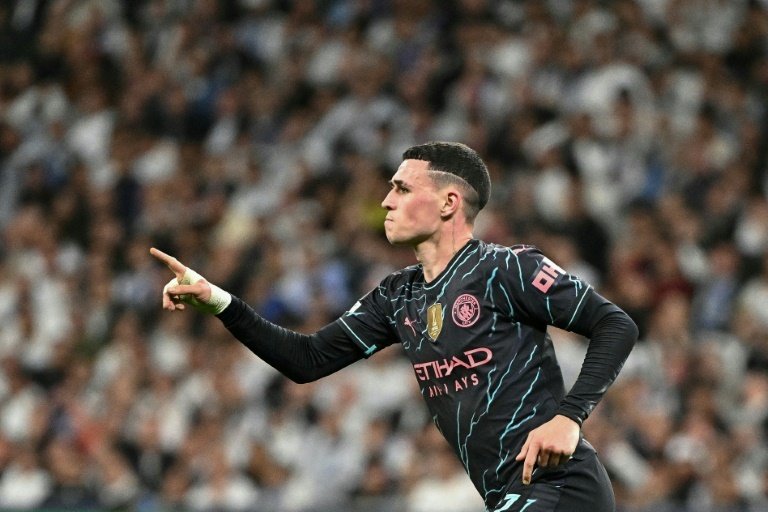 Phil Foden scored his 22nd goal of the season against Real Madrid. AFP