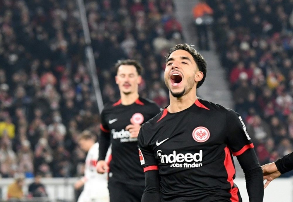 Omar Marmoush extended his brilliant run of form in a win over Stuttgart on Sunday. AFP