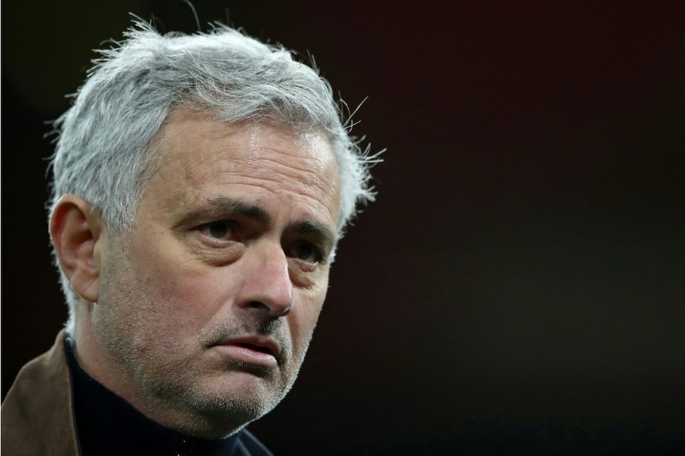 Jose Mourinho was very upset after Spurs' elimination v Dinamo Zagreb. AFP