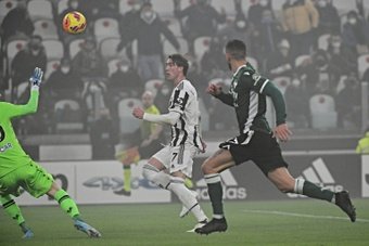 Dusan Vlahovic netted his 18th Serie A goal of the season on his Juventus debut. AFP