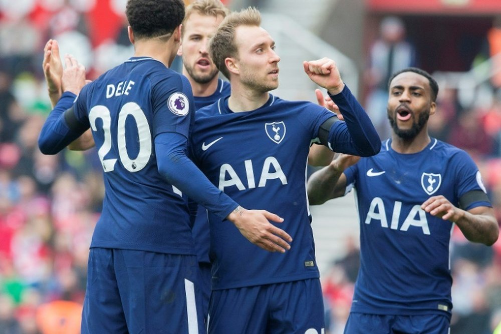 Eriksen was instrumental in Spurs' win over Stoke. AFP