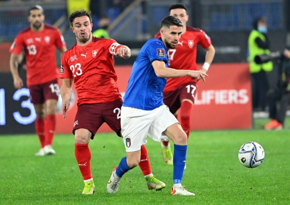 Jorginho missed a penalty which would have all but guaranteed Italy's passage to the World Cup. AFP