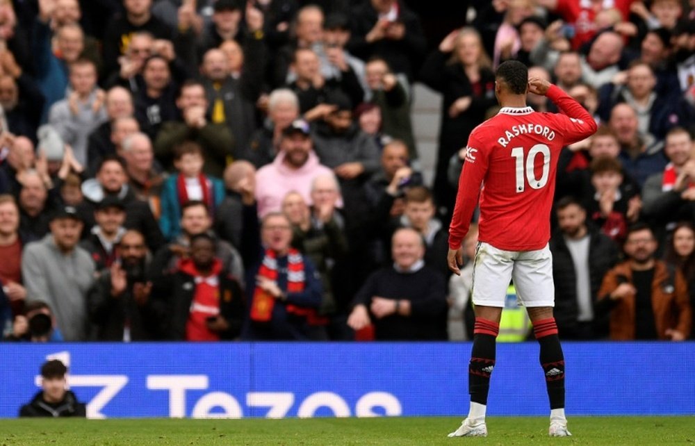 Rashford picked up a knock vs Barca. AFP