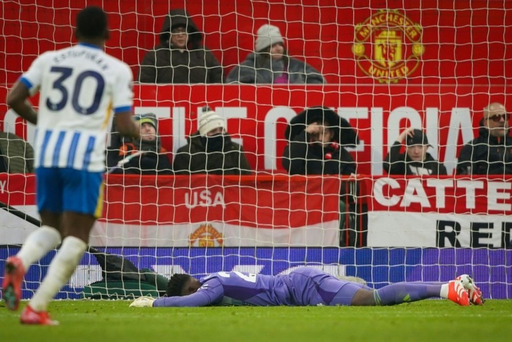 Andre Onana's error led to Brightons third goal. AFP