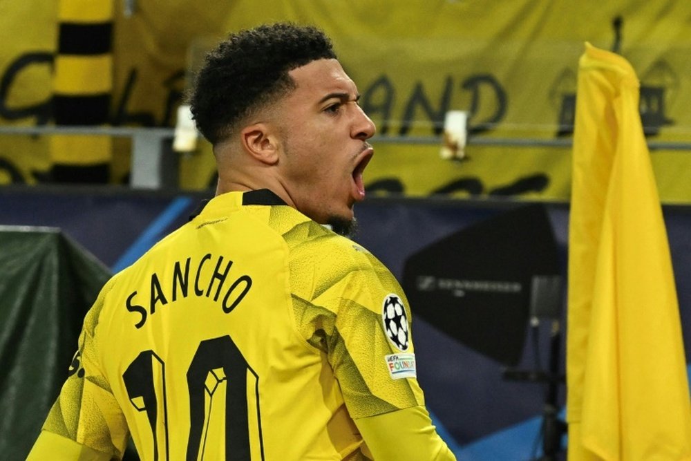 Jadon Sancho abriu a contagem para o Borussia Dortmund. AFP