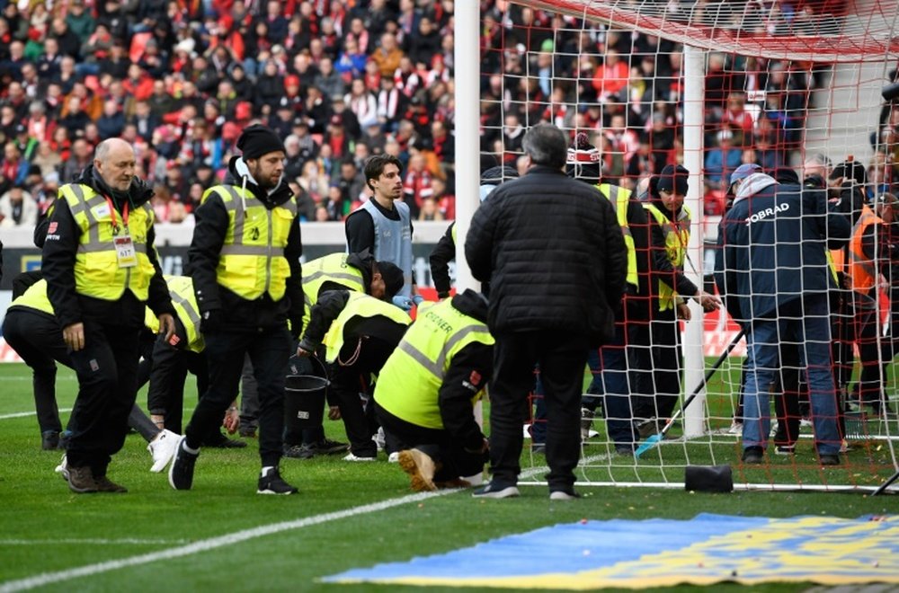 Dozens of football games in Germany have been delayed by tennis balls. AFP