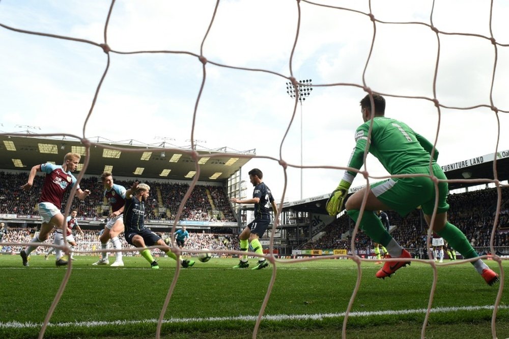 Sergio Aguero scored his 20th Man. City goal against Burnley. AFP