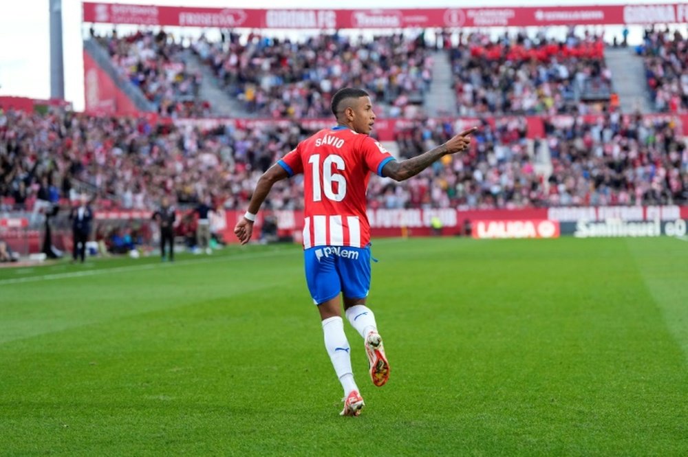 Dovbyk twice, Nunez, Savio and Stuani scored the goals for Almeria. AFP