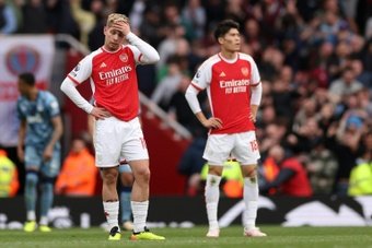 Mikel Arteta urged his wounded Arsenal stars to show character and leadership after their Premier League title challenge suffered a hammer blow in Sunday's 2-0 defeat against Aston Villa.