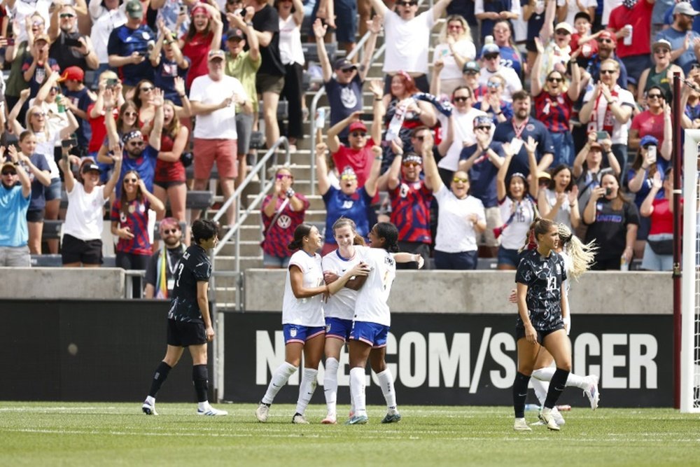 Davidson scored the first of her two goals in Saturday's friendly win over South Korea. AFP