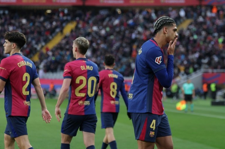 Ronald Araujo scored his team's third goal against Real Sociedad. AFP