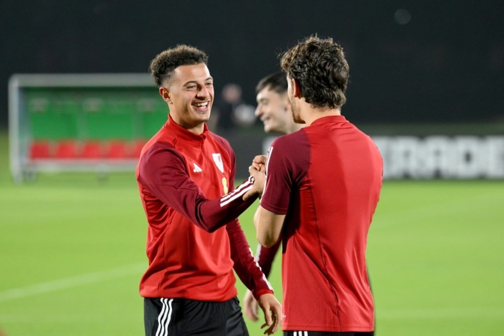 Ethan Ampadu (L) wants Wales to put in a good showing at the World Cup. AFP