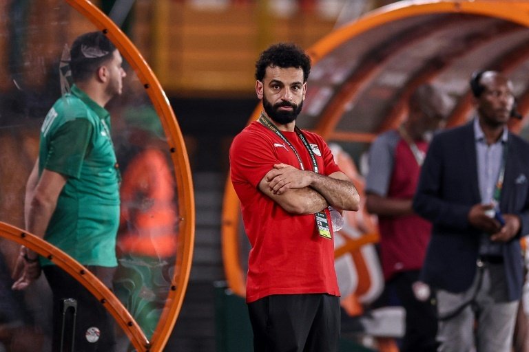 Salah attended Monday's game between Egypt and Cape Verde in Abidjan. AFP