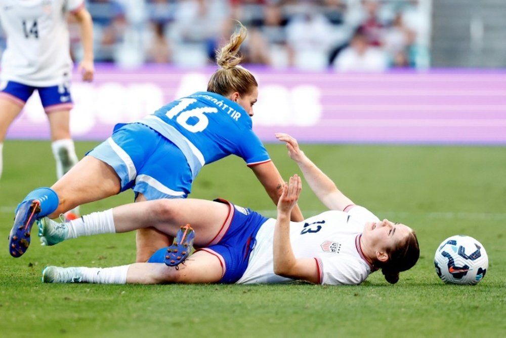 Sears is the fourth player in the US history with a goal AND an assist in her debut. AFP