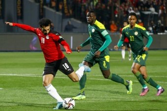 Mohamed Salah scores for Egypt against Senegal in a World Cup play-off in Cairo on March 25th. AFP