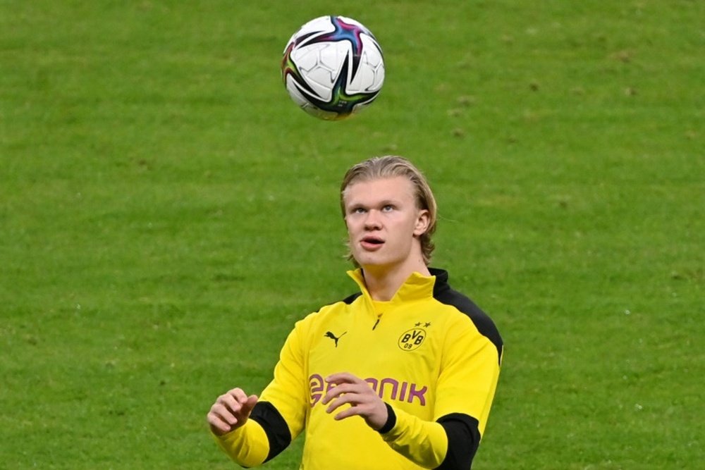 Dortmund are hoping star man Erling Haaland will be fit for the DFB Pokal final. AFP