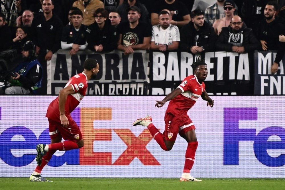 El Bilal Toure celebrates scored Stuttgart's late winner at Juventus. AFP