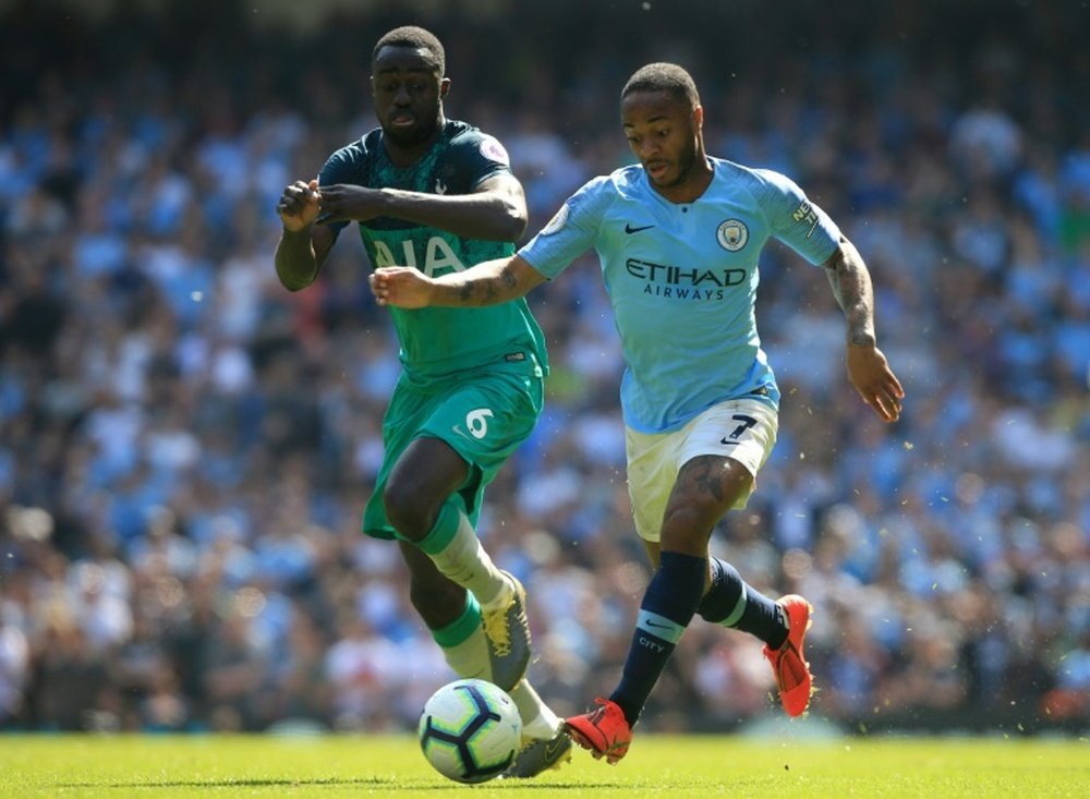 Raheem Sterling in City's victory over Tottenham at the weekend. AFP