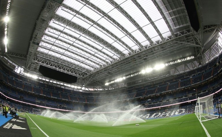 Madrid closed the Santiago Bernabeus new retractable roof for their win over Getafe. AFP