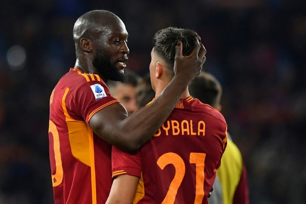 Romelu Lukaku (L) and Paulo Dybala were both on target for Roma against Monza. AFP
