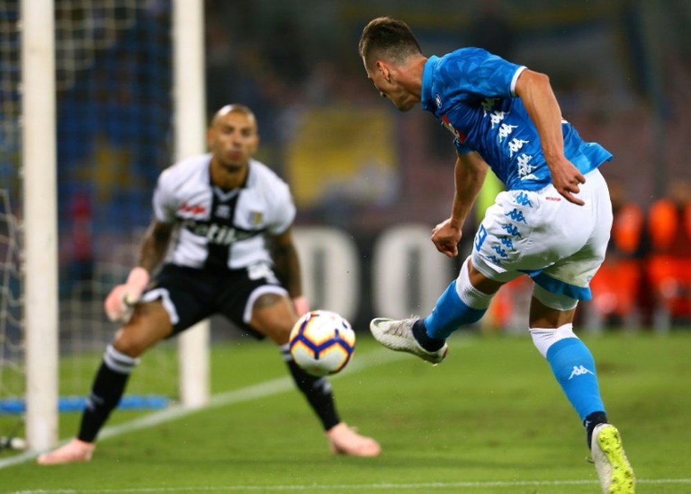 Napoli striker Arkadiusz Milik was robbed at gunpoint. AFP