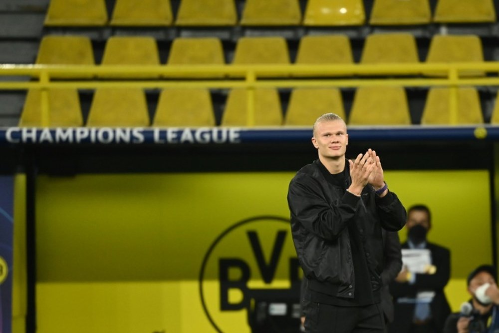 Haaland missed Dortmund's last two games due to a leg injury. AFP