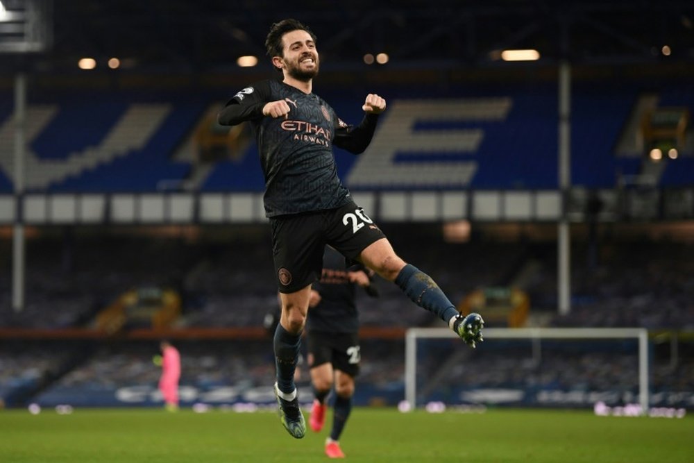 Man City easily beat Everton 1-3 at Goodison Park. AFP