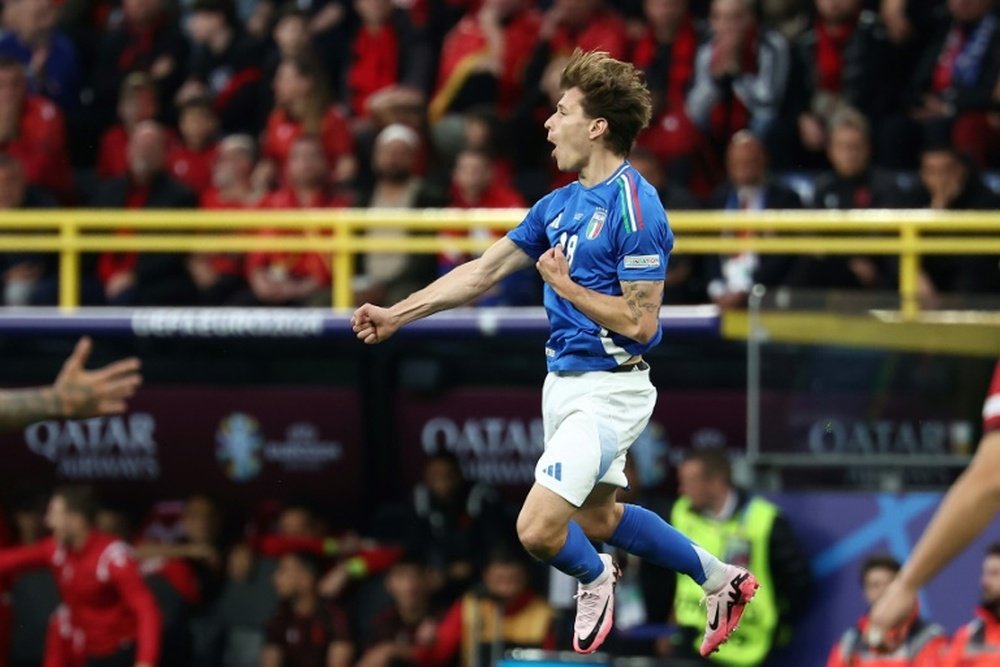 Nicolo Barella scored Italy's second goal against Albania in Dortmund. AFP