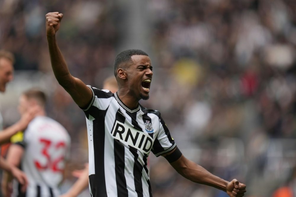 Aexander Isak scored twice in Newcastles victory over Tottenham. AFP