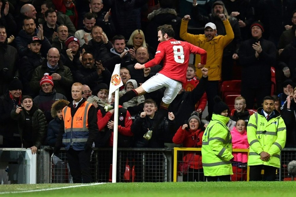 Juan Mata gave Man Utd victory with the only goal of the game v Wolves. AFP