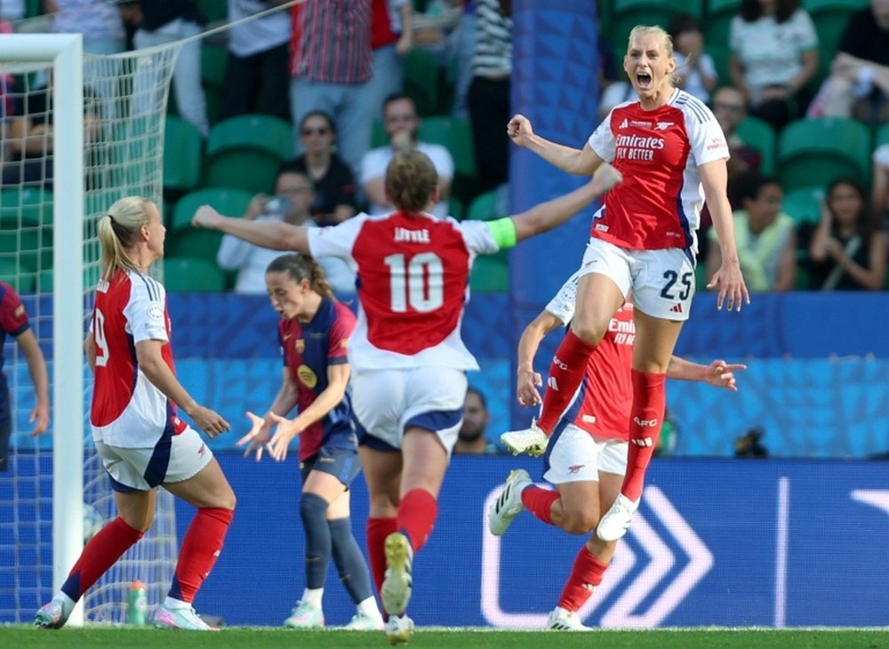 Stina Blackstenius netted in the women's Champions League final. AFP