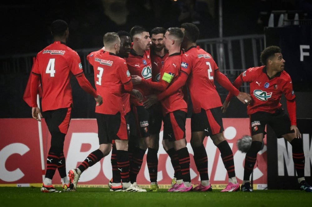 Rennes reached the last 16 after eliminating Marseille on penalties. AFP