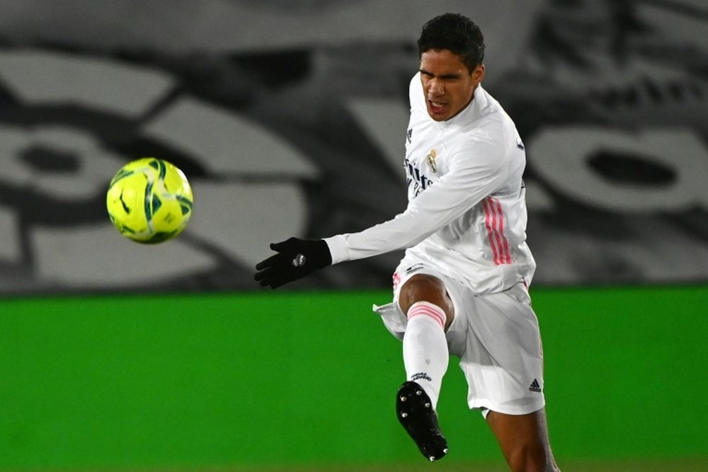 Raphael Varane will miss Real Madrid's match v Liverpool due to coronavirus. AFP