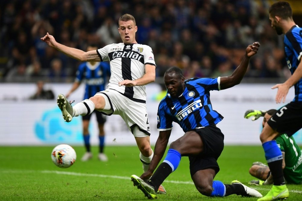 Lukaku got Inter's equaliser in the draw with Parma. AFP