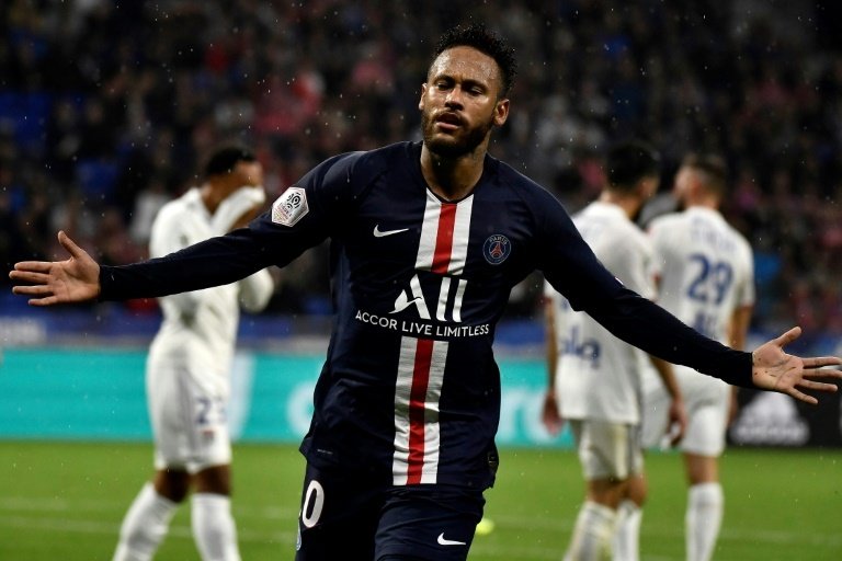 Neymar scored a late winner to claim all three points for PSG at Lyon. AFP