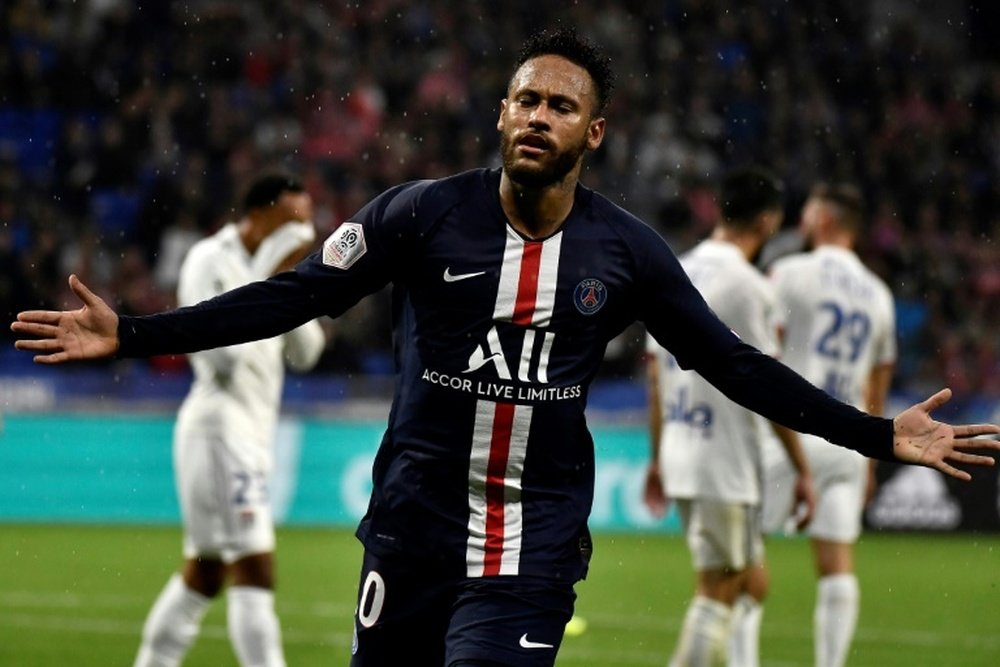 Neymar scored a late winner to claim all three points for PSG at Lyon. AFP
