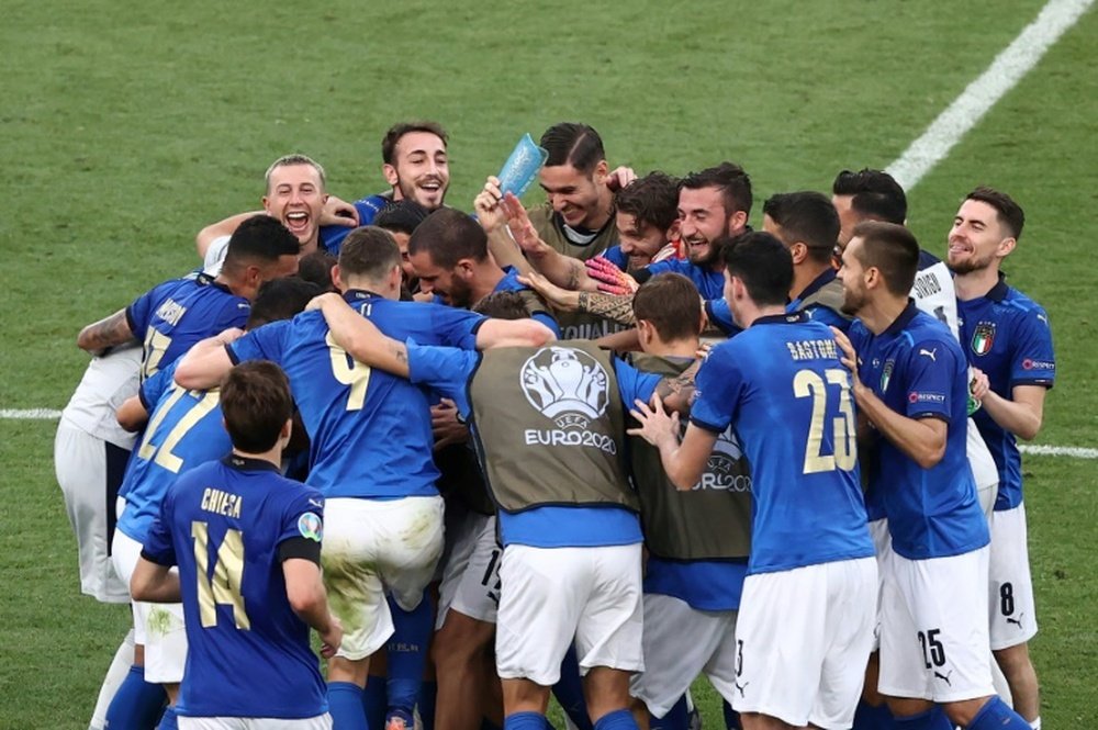 Italy are unbeaten in 30 consecutive matches. AFP