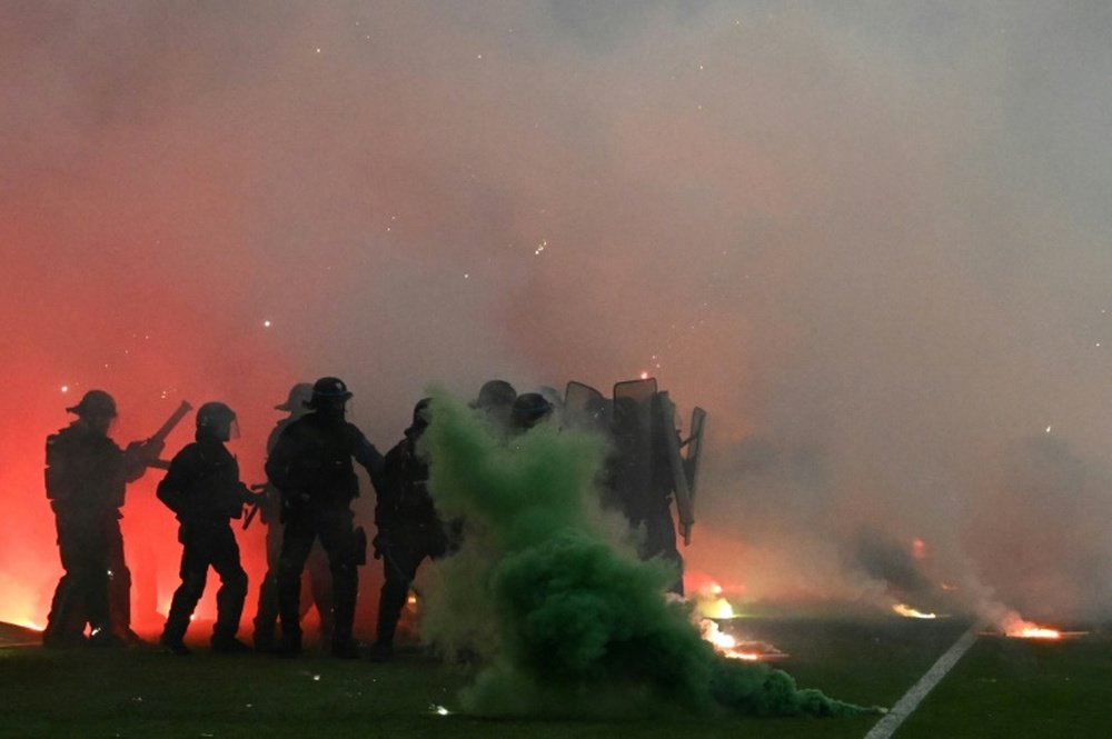 Riot police clash with fans as Saint-Etienne relegated from Ligue 1