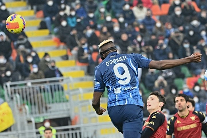 Osimhen fires Napoli into heart of three-way Serie A title tussle