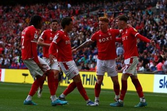Nottingham Forest beat Huddersfield 1-0 to earn promotion to the Premier League. AFP
